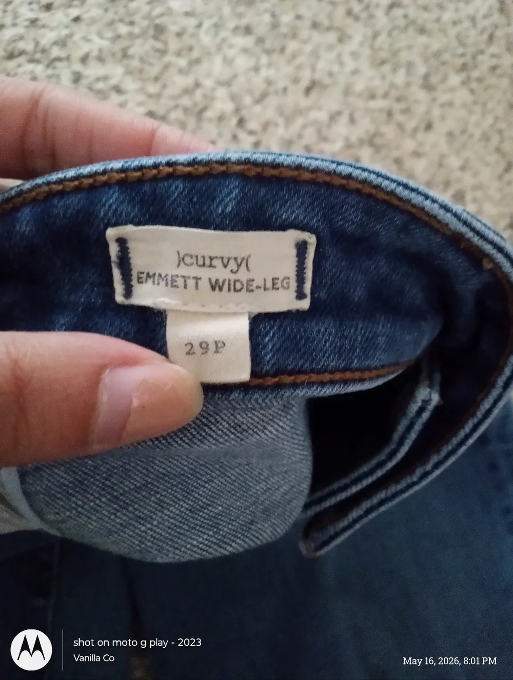 Madewell Emmett Patch Pocket Wide Leg Jean Curvy Blue Size 29 Petite